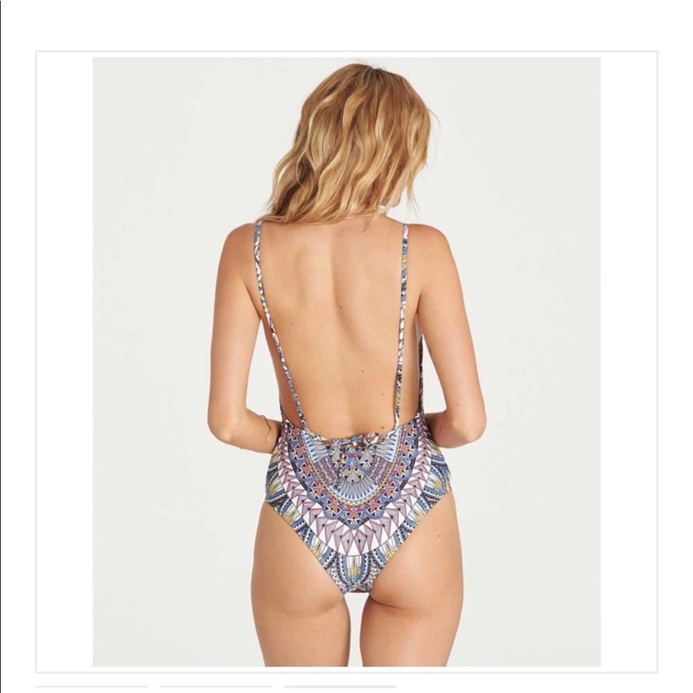 Colorful patterned one piece bathing suit - Picture 4 of 5